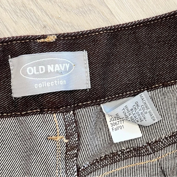 Vintage 2001 Y2K Old Navy Chocolate Brown Denim Pants 10 - Picture 6 of 12